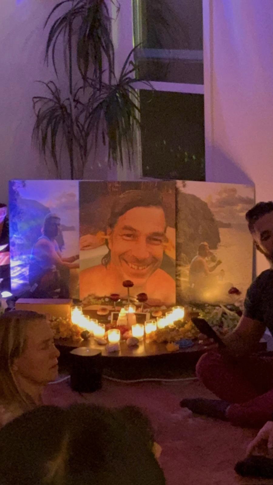 Friends gathered at Trevor's memorial